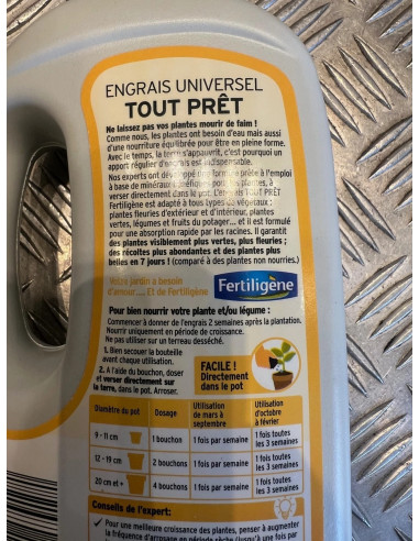 fertiligène engrais universel tout prêt toutes plantes 1L neuf
