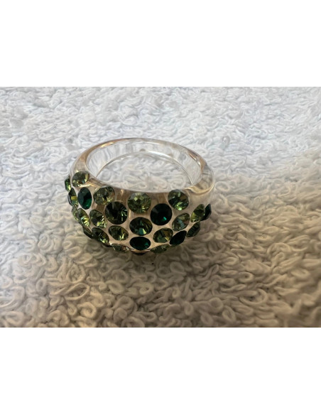 bague cristaluna mona cristal acrylique transparent swarovski neuf 100 303 c1