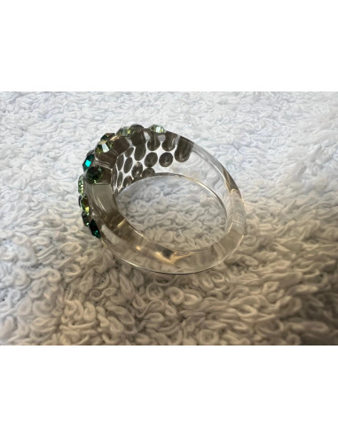 bague cristaluna mona cristal acrylique transparent swarovski neuf 100 303 c1
