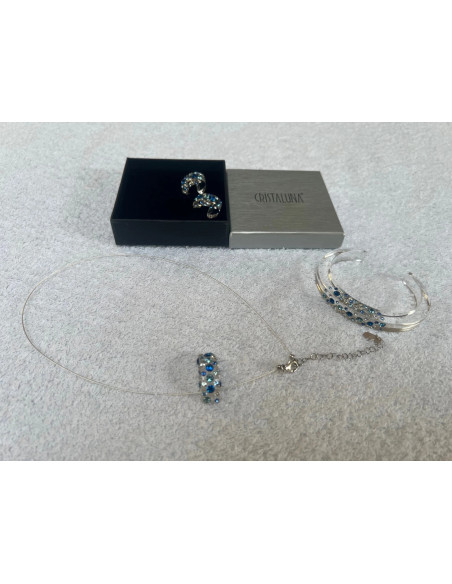 ensemble cristaluna Collier + bracelet + boucles oreilles Diva swarovski neuf