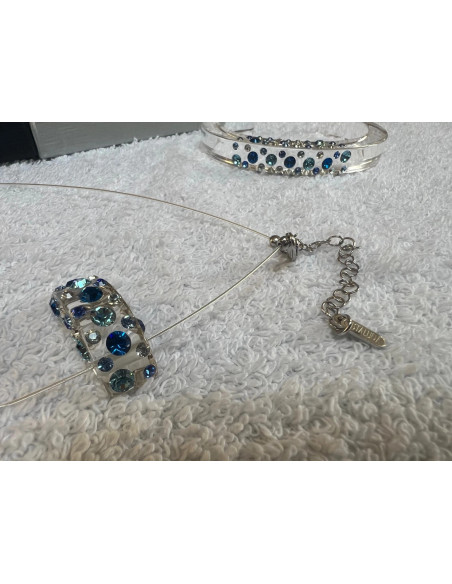 ensemble cristaluna Collier + bracelet + boucles oreilles Diva swarovski neuf