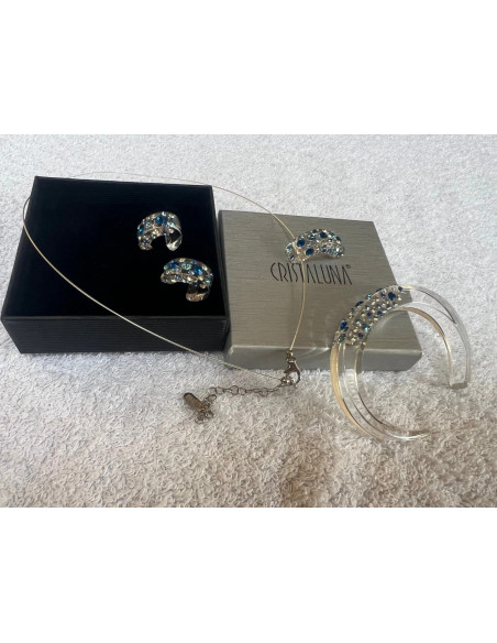 ensemble cristaluna Collier + bracelet + boucles oreilles Diva swarovski neuf