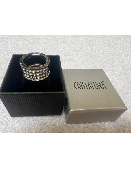 Bague cristal cristaluna vera acrylique transparente swarovski neuf 100 109 00