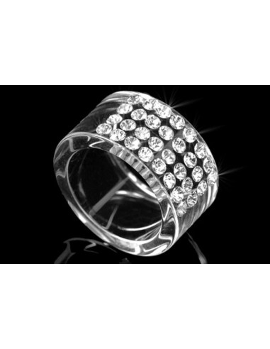 Bague cristal cristaluna vera acrylique transparente swarovski neuf 100 109 00