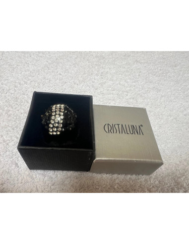 bague cristaluna esse cristal acrylique noir swarovski neuf 101 502 n1