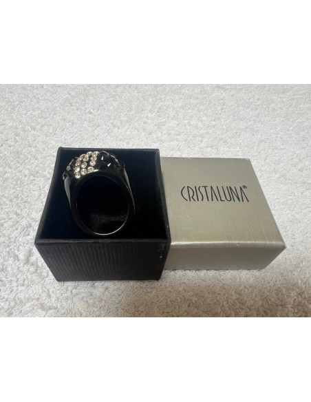 bague cristaluna esse cristal acrylique noir swarovski neuf 101 502 n1