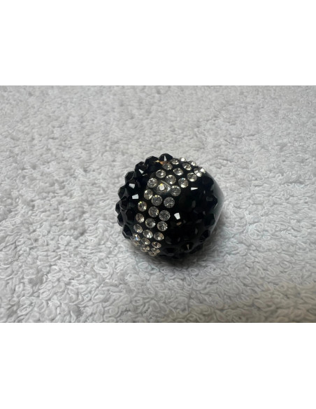 bague cristaluna esse cristal acrylique noir swarovski neuf 101 502 n1