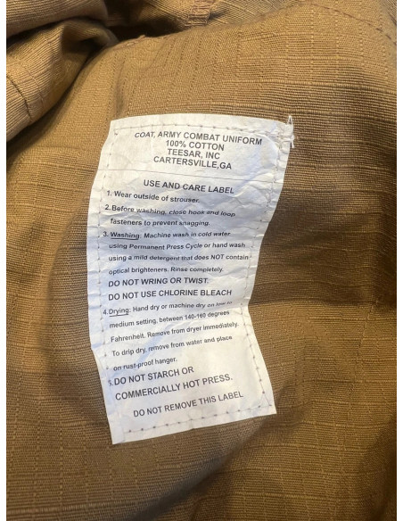 Veste militaire modele us acu combat teesar coyote mil-tec taille m neuf