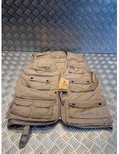 gilet de reporter journaliste peche randonne idaho taille s kaki 1202 14 poches