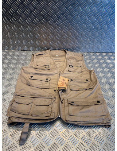 gilet de reporter journaliste peche randonne idaho taille s kaki 1202 14 poches
