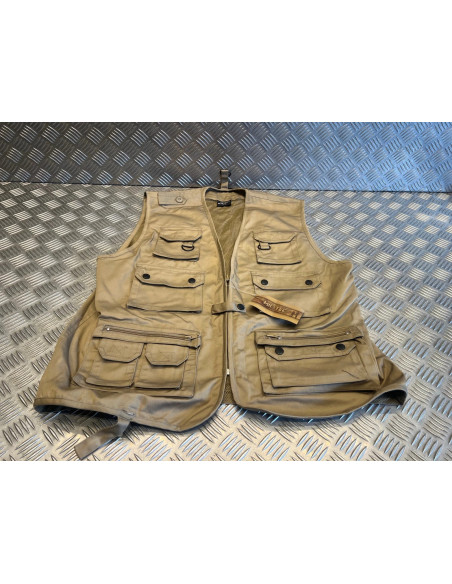 Veste gilet sans manche reporter kaki 14 poches coyote mil-tec 10701104 taille m
