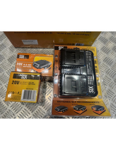 compresseur air portatif 6L - 8 bar max SLX 2 batteries lithium 20v 4ah chargeur