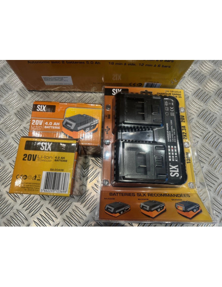 compresseur air portatif 6L - 8 bar max SLX 2 batteries lithium 20v 4ah chargeur