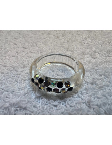 bague cristaluna veretta cristal acrylique transparent swarovski neuf 100 202 a3