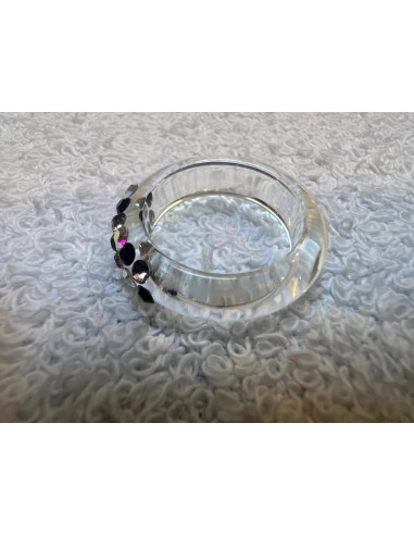 bague cristaluna veretta cristal acrylique transparent swarovski neuf 100 202 a3