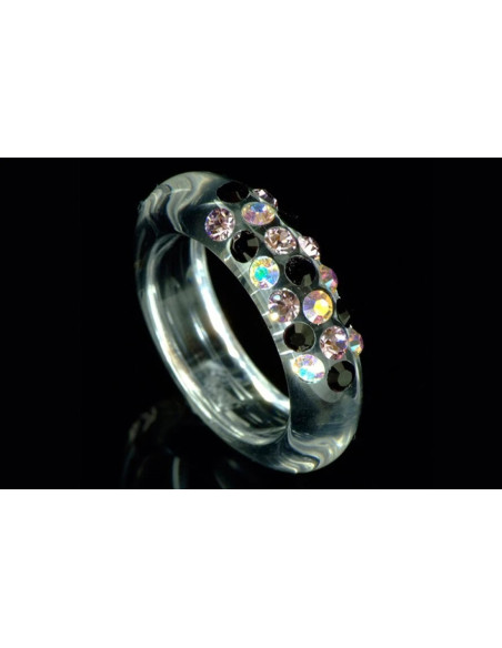 bague cristaluna veretta cristal acrylique transparent swarovski neuf 100 202 a3