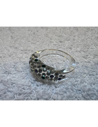Bague en cristal cristaluna mona acrylique transparent swarkovski neuf 100 303 g