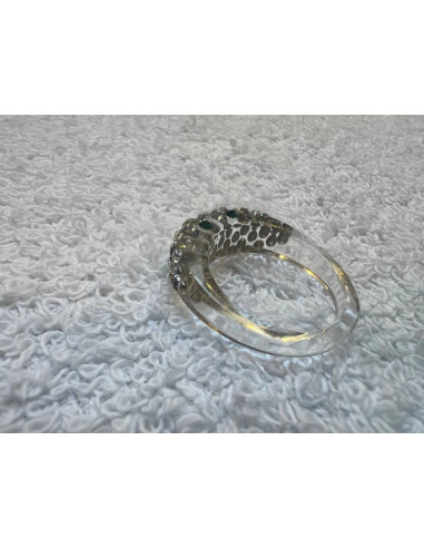 Bague cristal cristaluna mona acrylique transparent swarkovski neuf 100 303 g3