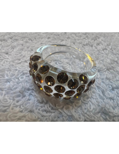 bague cristaluna vivi cristal acrylique transparente swarovski neuf 100 305 18