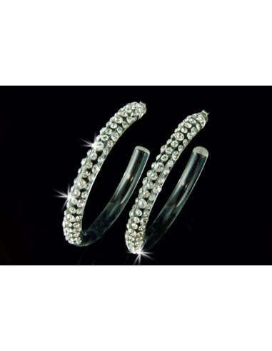 boucles oreilles cristaluna cre-ole l en cristal acrylique transparent swarovski