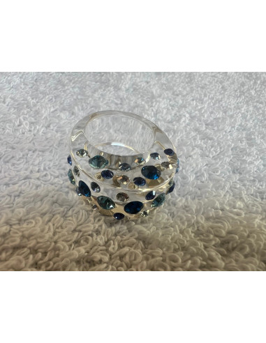 bague cristaluna diva cristal acrylique transparent swarovski neuf 100 356 c2