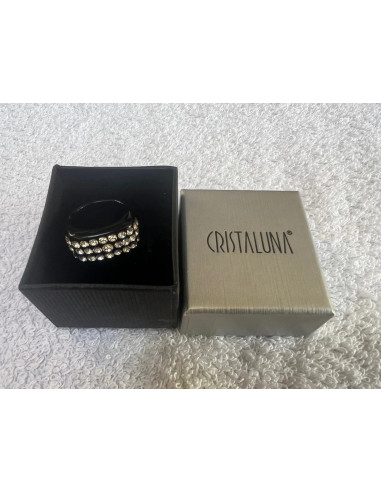 bague cristaluna Julia en cristal acrylique noir swarovski neuf 101 404 00