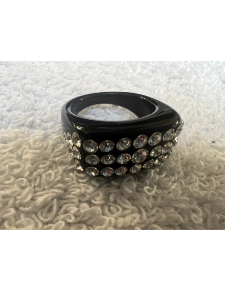 bague cristaluna Julia en cristal acrylique noir swarovski neuf 101 404 00