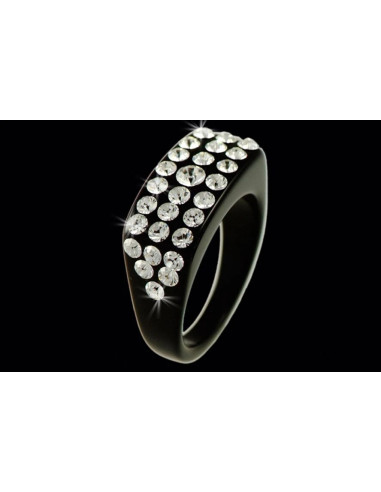 bague cristaluna Julia en cristal acrylique noir swarovski neuf 101 404 00