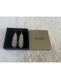 boucles d oreilles larme transparentes cristal acrylique swarovski neuf 30028700