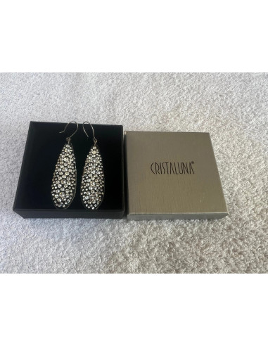 boucles d oreilles larme transparentes cristal acrylique swarovski neuf 30028700