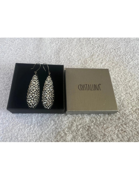 boucles d oreilles larme transparentes cristal acrylique swarovski neuf 30028700