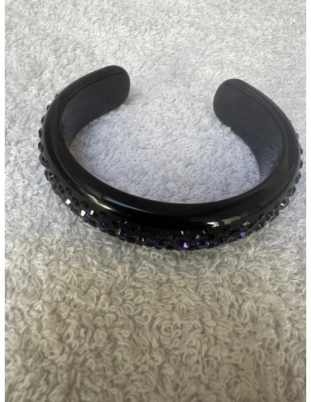 bracelet cristaluna bellezza en cristal acrylique noir neuf
