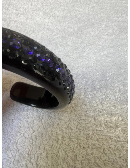 bracelet cristaluna bellezza en cristal acrylique noir neuf