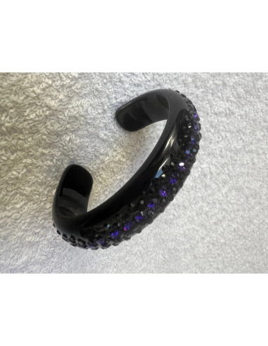 bracelet cristaluna bellezza en cristal acrylique noir neuf