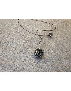 collier cristaluna saturno en cristal acrylique noir swarovski 201 513 00 neuf 2