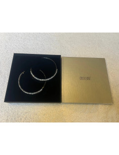 boucles d oreilles cristaluna ole mega noir en cristal acrylique swarovski neuf