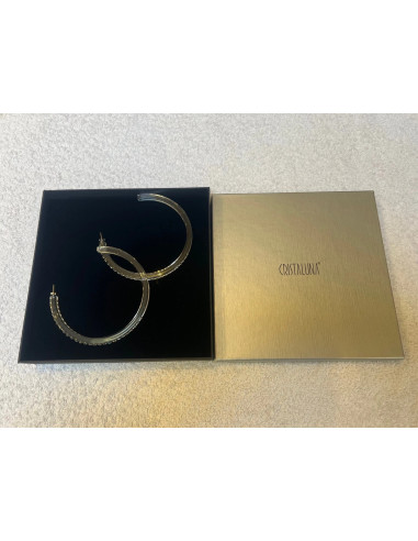 boucles oreille cristaluna ole mega cristal acrylique transparent neuf 30010900