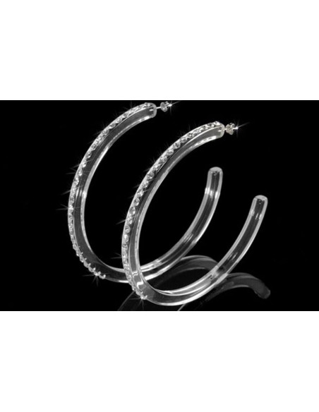 boucles oreille cristaluna ole mega cristal acrylique transparent neuf 30010900