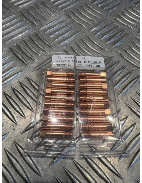 20 buse gaz soudage torche souder mag mig pointe contact M6 x 25 x 0,9 ou 1 mm