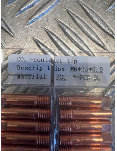20 buse gaz soudage torche souder mag mig pointe contact M6 x 25 x 0,9 ou 1 mm 2