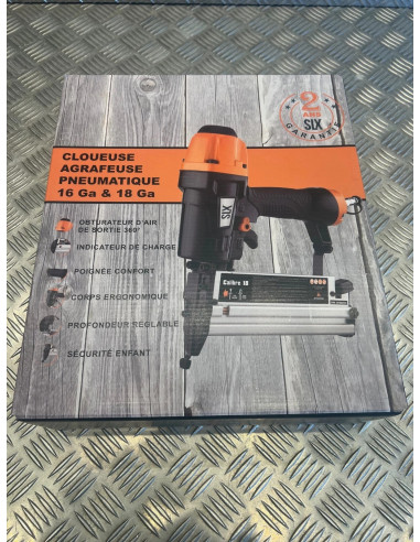 cloueur agrafeuse pneumatique 3 en 1 slx 18 GA - 16 GA clous 15-50 mm neuf
