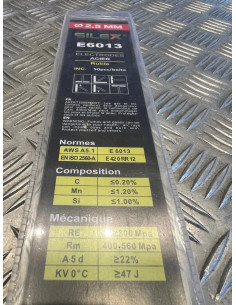 50 baguette electrode poste soudure acier soudage silex e6013 diam 2,5mm rutile 2