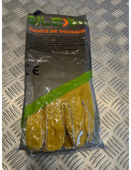 paire gant protection pour soudeur soudure en cuir de vachette a épaule de quali
