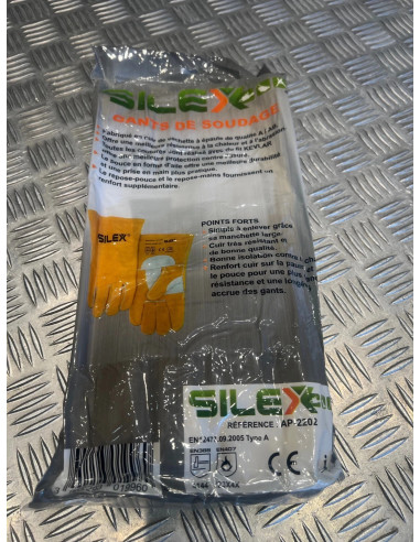 paire gant protection pour soudeur soudure en cuir de vachette a épaule de quali