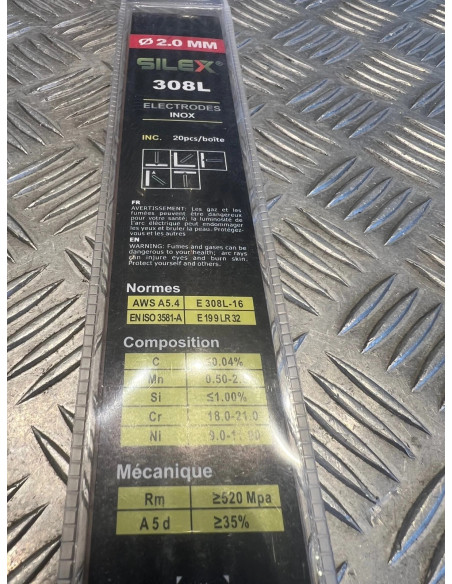 20 baguette electrode poste soudure inox soudage silex 308l diametre 2mm