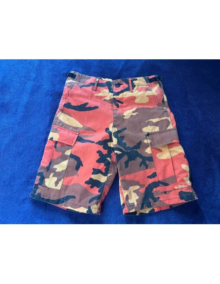 short camo militaire orange jaune bdu maennein taille xs neuf avec default