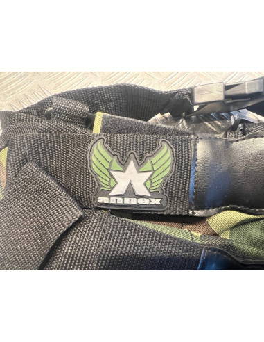 harnais ceinture porte 4 pots et 1 bouteille air camo annex pour paintball neuf