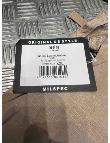 bermuda mfh us bdu ripstop kaki taille xxl neuf