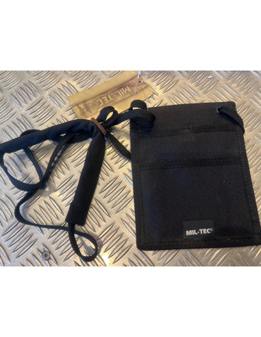 Pochette portefeuille papiers multi poches noir tour cou mil-tec 15824102 neuf