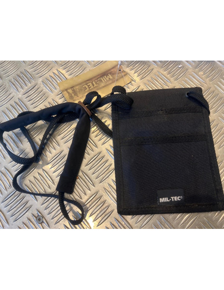 Pochette portefeuille papiers multi poches noir tour cou mil-tec 15824102 neuf